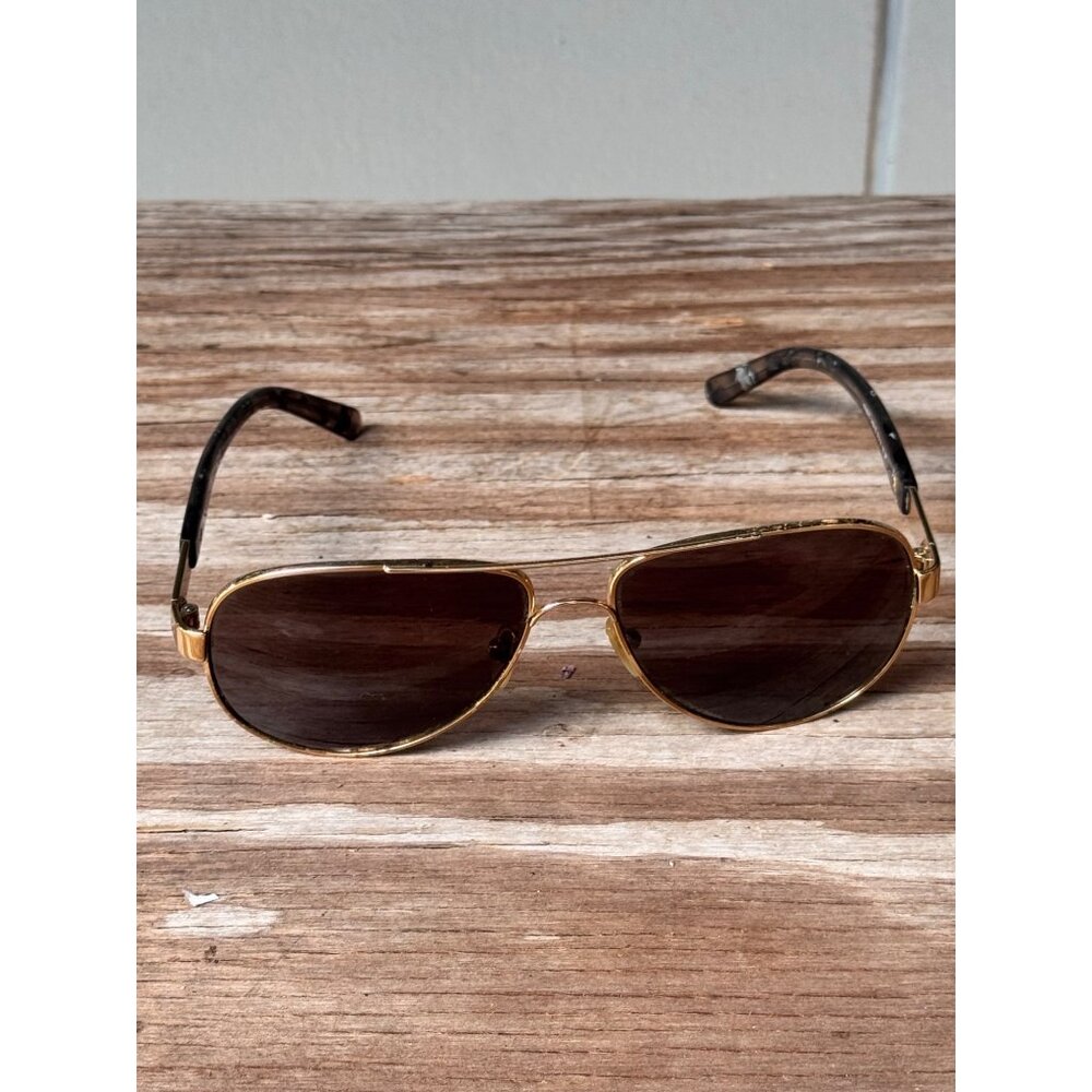 Tory Burch TY6010 1402/1E Gold Polarized Aviator Sunglasses Brown Gradient 58mm - Picture 8 of 16